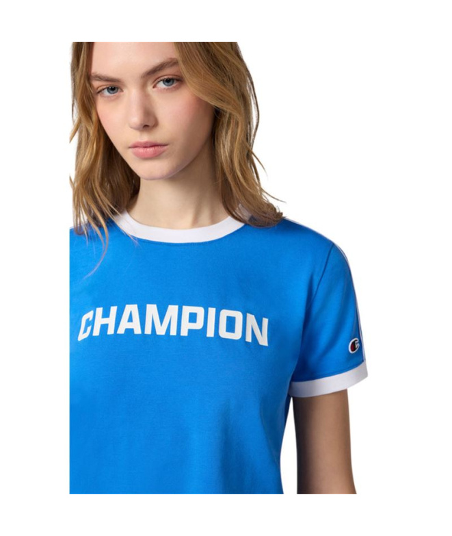 Camiseta Mulher Champion de gola redonda azul