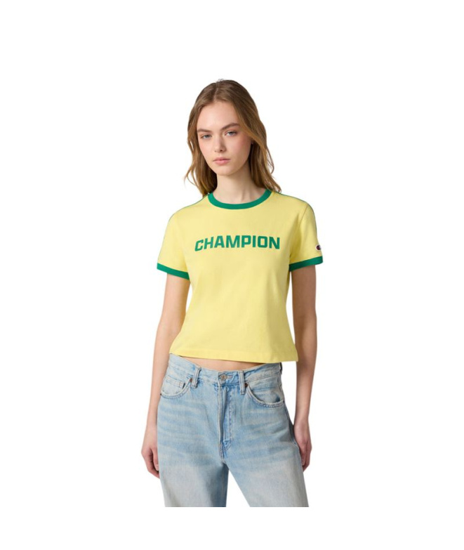 T-shirt Champion Femme col rond, jaune