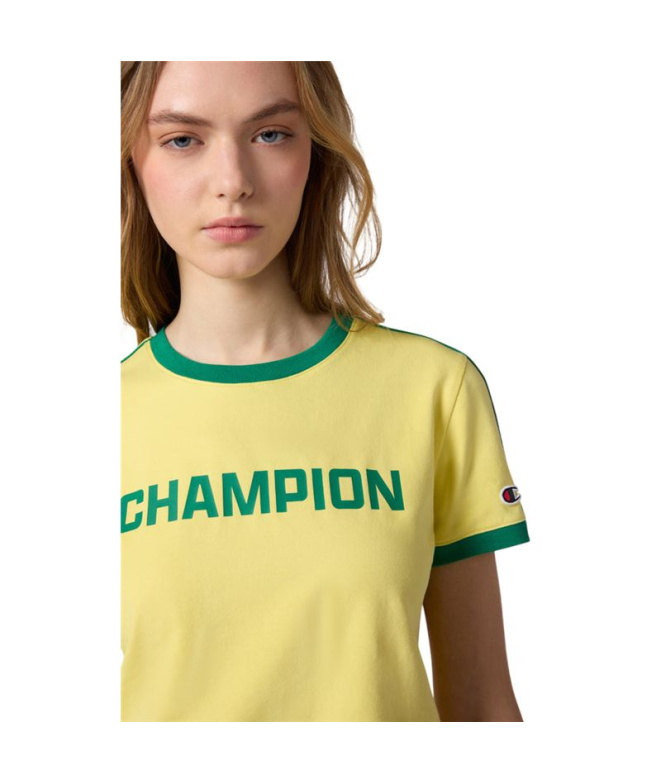 T-shirt Champion Femme col rond, jaune