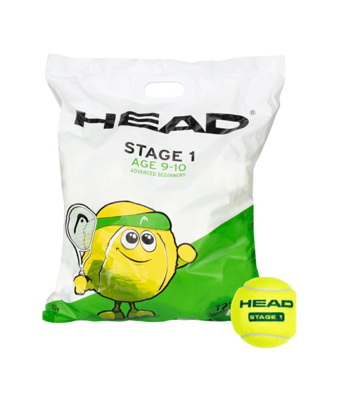 Balles Tennis Head 72B Head Stage 1 Sachet vert 6D
