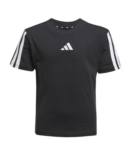 Camiseta adidas Lk 3 Stripes 160 Infantil Preta/Branca