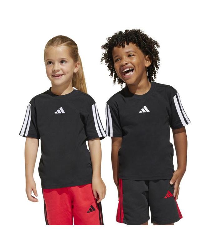 T-shirt adidas LK 3 bandes 160 Enfant noir/blanc