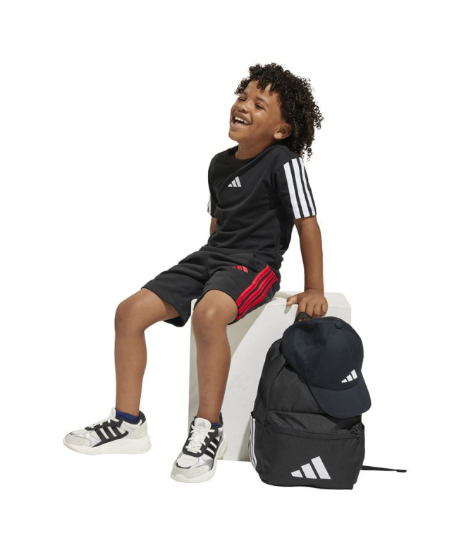 T-shirt adidas LK 3 bandes 160 Enfant noir/blanc