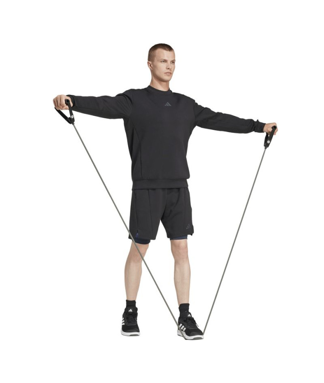 Moletom adidas D4T Crew Homem Fitness Preto