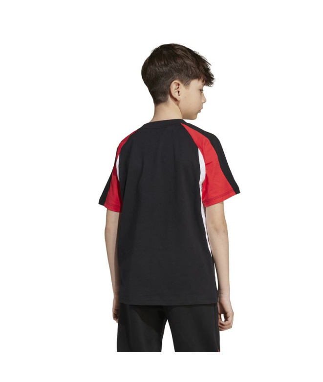 Camiseta adidas Cb Infantil Negro / Rojo / Blanco
