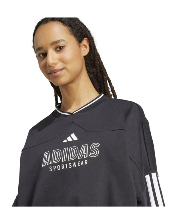 Moletom Mulher adidas Tiro FL SWT preto/branco