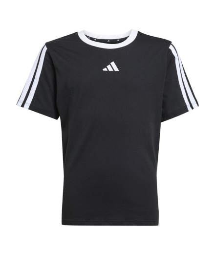 T-shirt adidas Jg 3-Stripes BF Fille noir et blanc