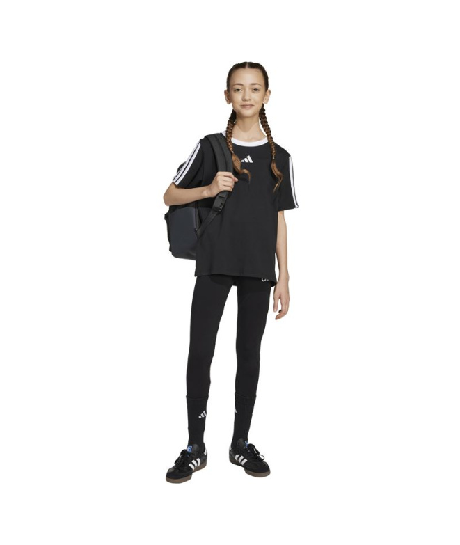 Camiseta adidas Jg 3Bandas Bf Niña Negro / Blanco