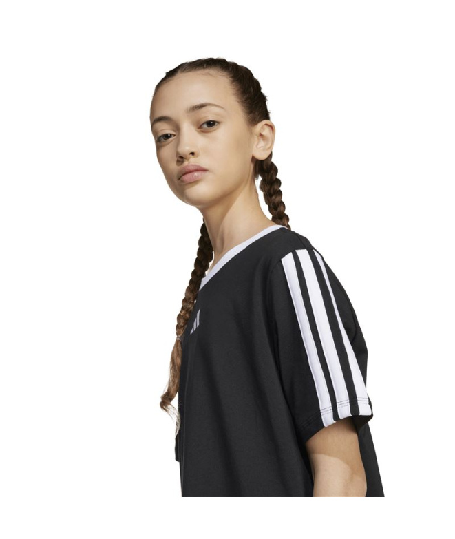 Camiseta adidas Jg 3Bandas Bf Niña Negro / Blanco