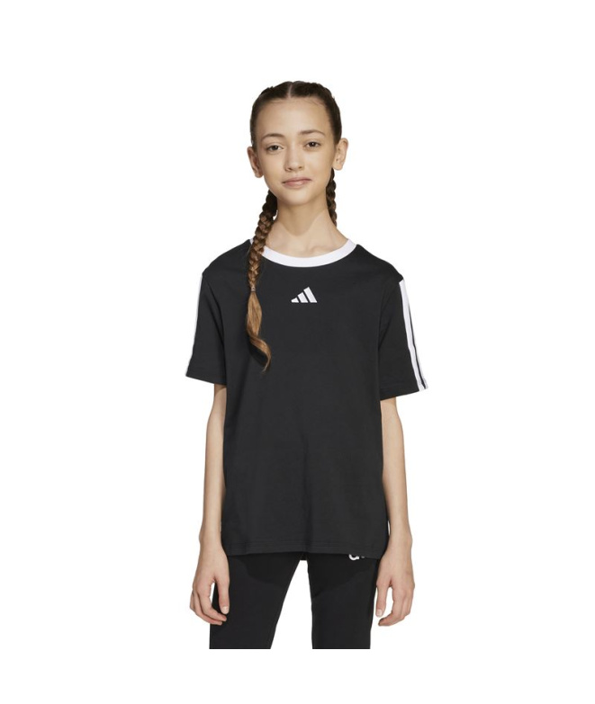 Camiseta adidas Jg 3Bandas Bf Niña Negro / Blanco