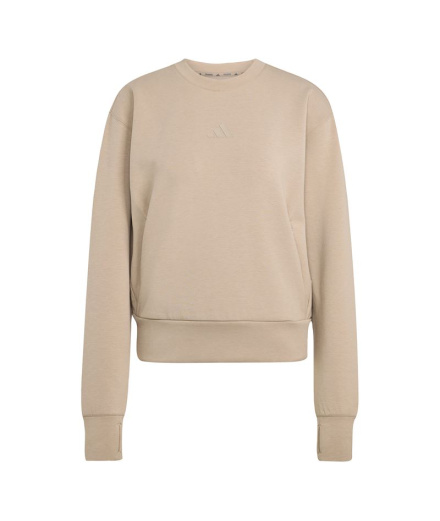 Sudadera de Fitness adidas D4T Knit Crew Mujer Marrón