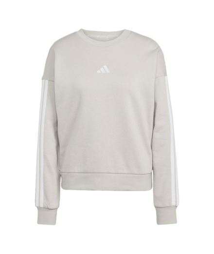 Sudadera adidas 3Bandas Fl Swt Mujer Beige/Blanco