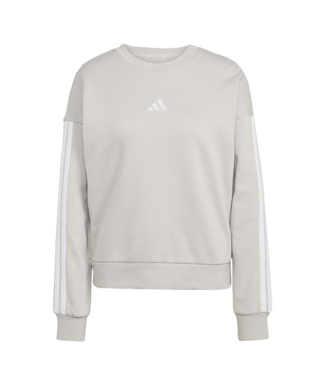 Sweat adidas 3-Stripes FL SWT Femme beige/blanc