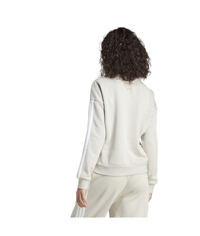 Sweat adidas 3-Stripes FL SWT Femme beige/blanc