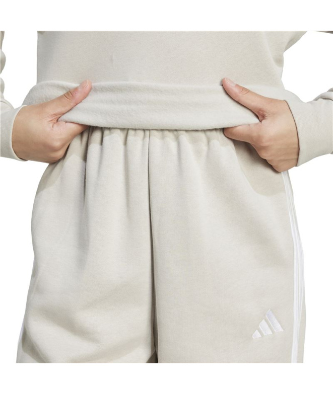 Moletom Mulher adidas 3-Stripes FL SWT bege/branco