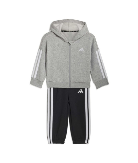 Chándal adidas 3Stripes Fz Fl Jog Infantil Gris /Negro