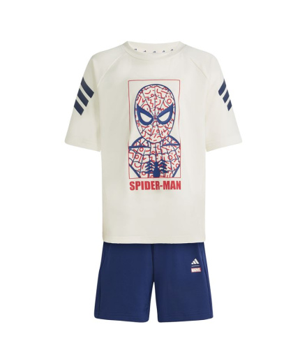 Conjunto Lk Mrvl Sm Tset Infantil Branco adidas Azul Escuro