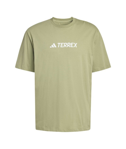 Camiseta Homem adidas Tx Logo Montanha verde-tenda