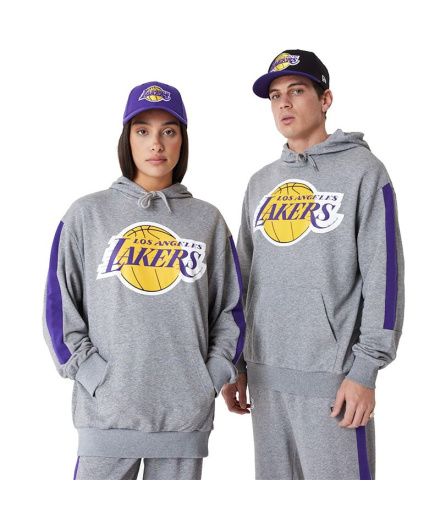 Sweat-shirt New Era NBA Colour Block LA Sweat Gris Taille...