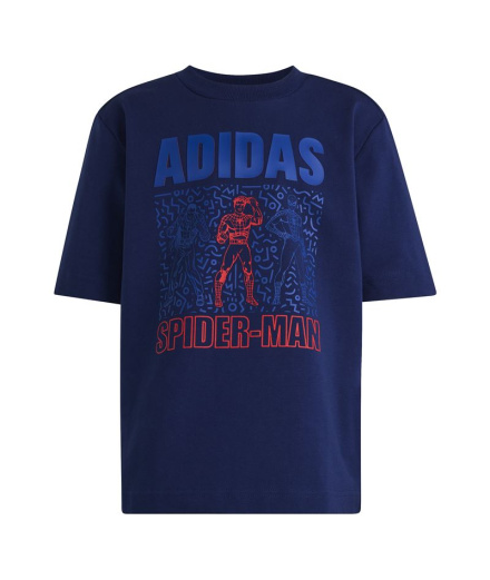 Camiseta Infantil adidas Lk Mrvl Sm azul escuro/branca