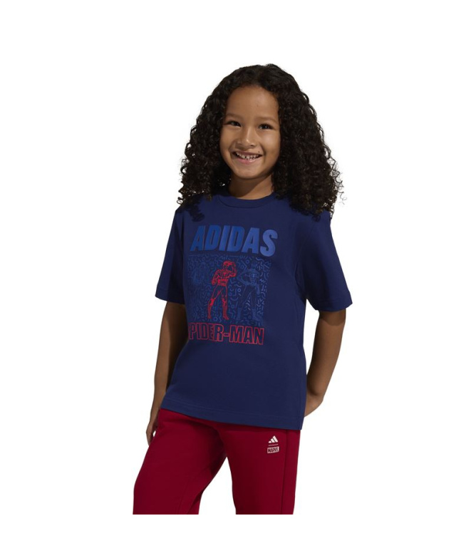 Camiseta adidas Lk Mrvl Sm Infantil Azul...