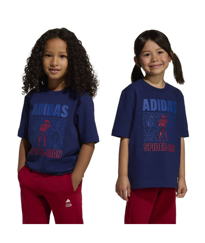 Camiseta adidas Lk Mrvl Sm Infantil Azul...