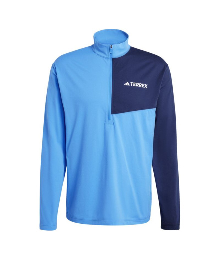 Camiseta adidas Mt Halfz Ls Homem Ray Blue Montanha