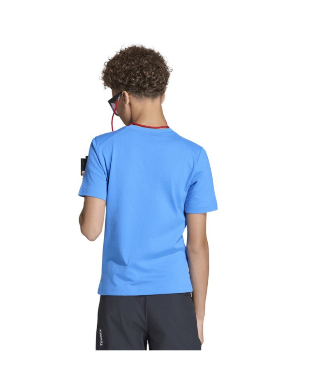 Camiseta Infantil adidas Mt Logo Ray Blue Montanha