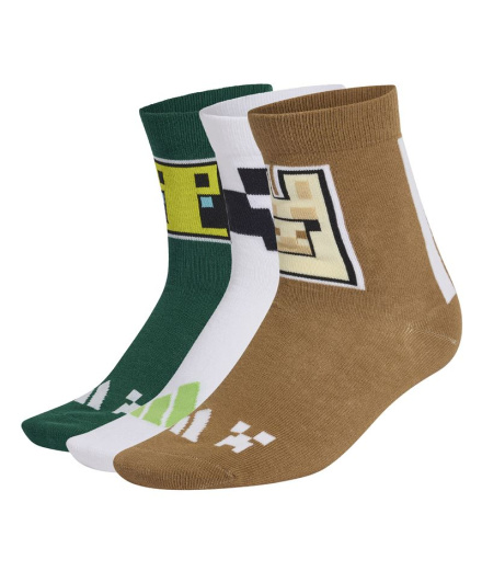 Calcetines adidas Minecraft 3Pp Infantil Carbon/Brndes/Verde