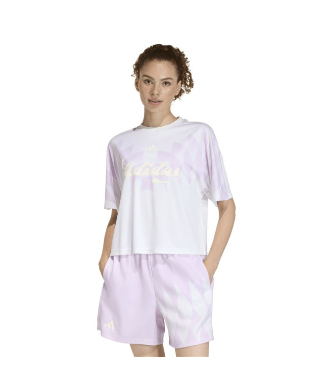 T-shirt Femme adidas Tiro Cg Ho Blanc/Blanc/Lilas
