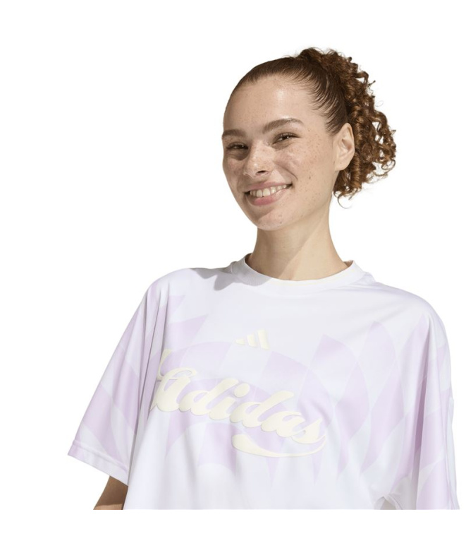 T-shirt Femme adidas Tiro Cg Ho Blanc/Blanc/Lilas