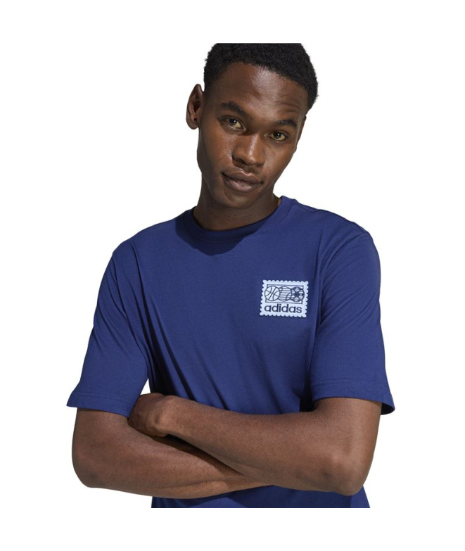 Camiseta Homem adidas Mos Patch azul escuro