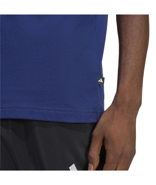 Camiseta Homem adidas Mos Patch azul escuro