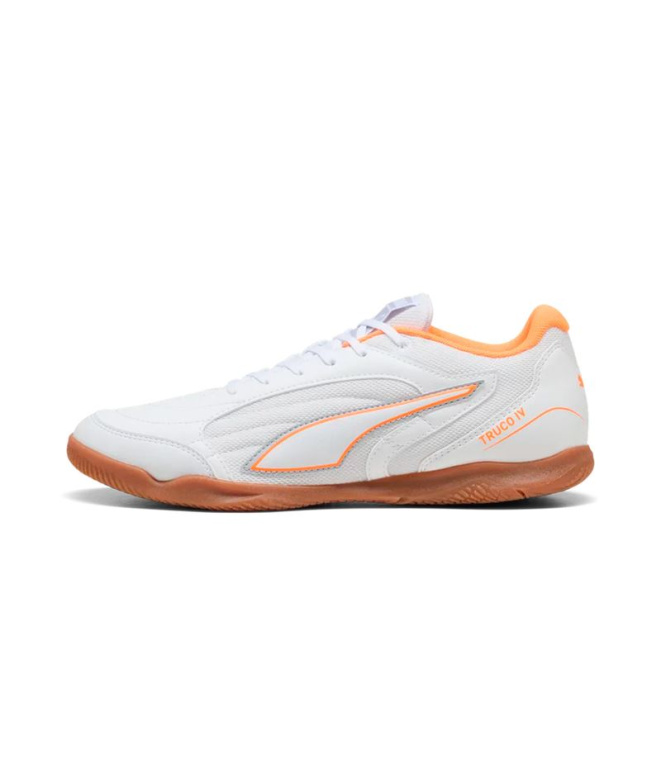 Sapatilhas Futsal Puma Truco IV, branco-laranja...