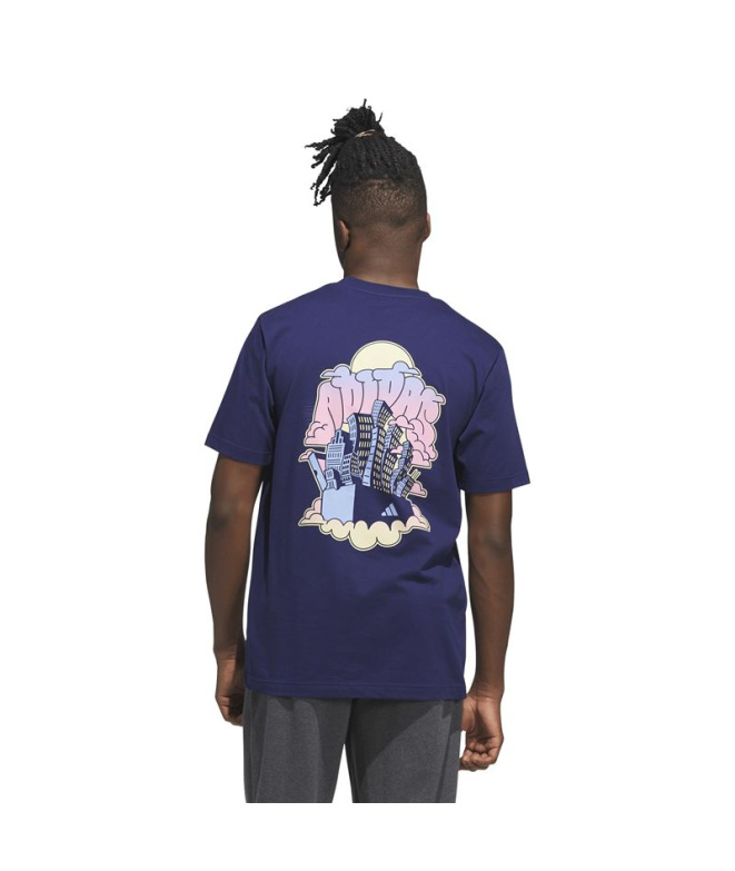 T-shirt Homme adidas 90S City bleu foncé