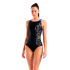 Bañador de Natación Arena Scratchy Mujer Negro/Azul Neon