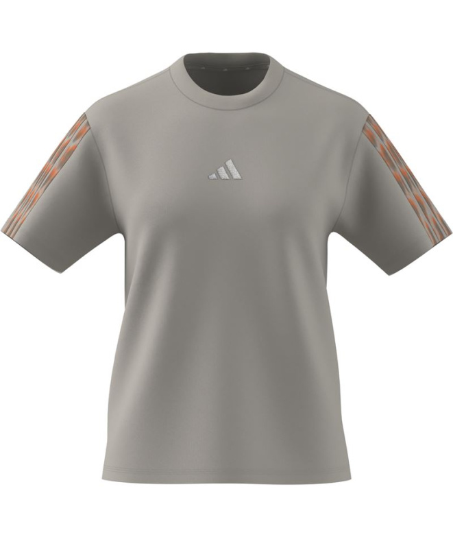 Camiseta adidas AOP 3-Stripes Mulher , Azul/Multco