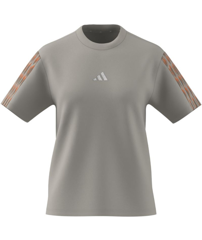 Camiseta adidas AOP 3-Stripes Mulher , Azul/Multco