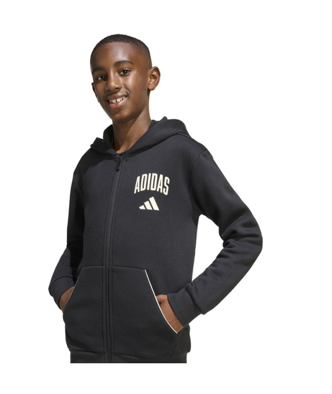 Chaqueta adidas Clgt Fl Fz Infantil Negro/Blanco