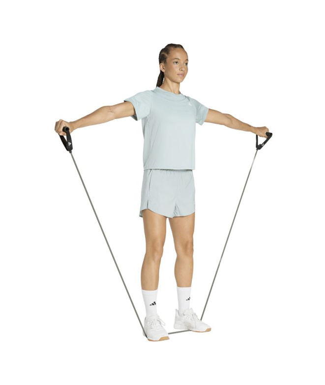 T-shirt Fitness adidas We Min Crew Femme , bleu