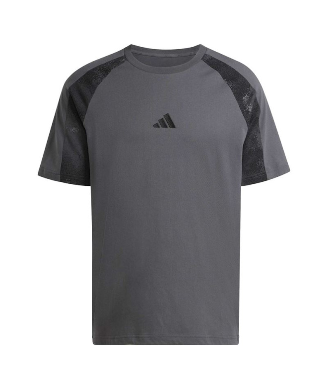 Camiseta adidas Camo Print Te Hombre Gris/Multco