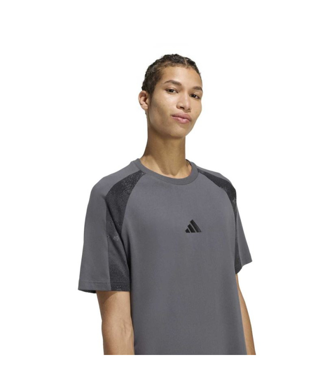Camiseta adidas Camo Print Te Hombre Gris/Multco