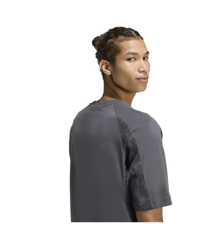 Camiseta adidas Camo Print Te Hombre Gris/Multco