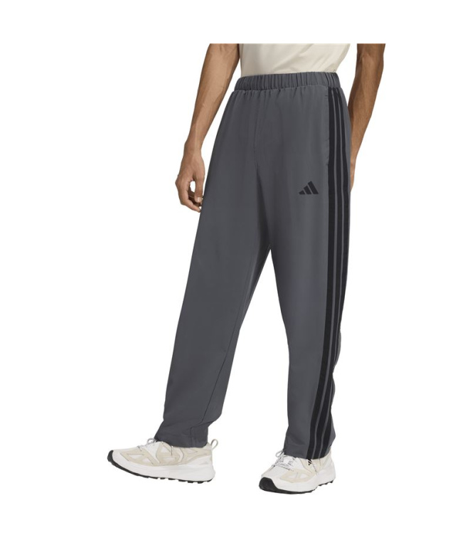 Calça Homem adidas 3 Stripes Regular Fit cinza...