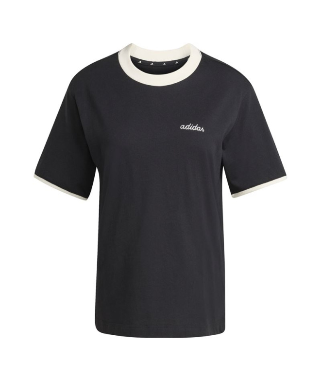 Camiseta Mulher adidas CP preta/branca