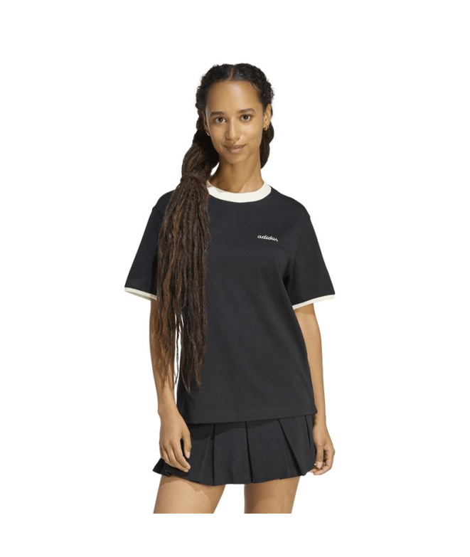 Camiseta Mulher adidas CP preta/branca