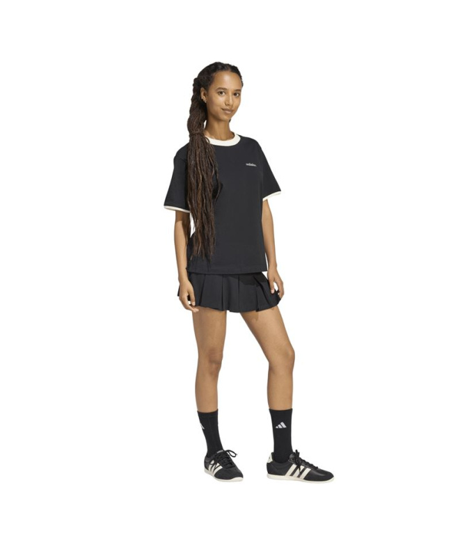 Camiseta Mulher adidas CP preta/branca