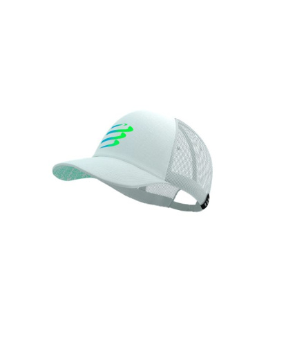 Gorra de Running Compressport 5 Panel Blanco/Azul...