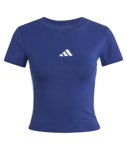 T-shirt Femme adidas Essentials 3 bandes bleu foncé/blanc
