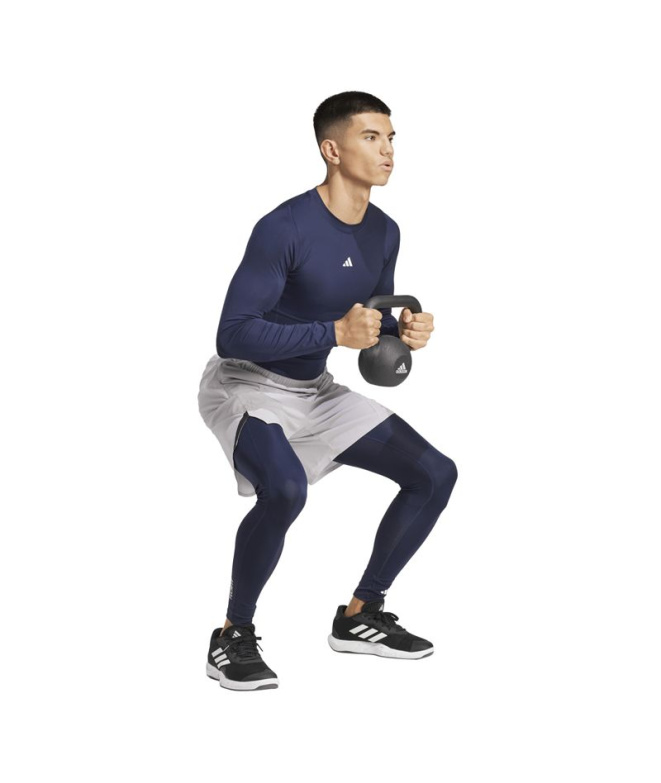 Camiseta Fitness Homem adidas Techfit Ls azul...